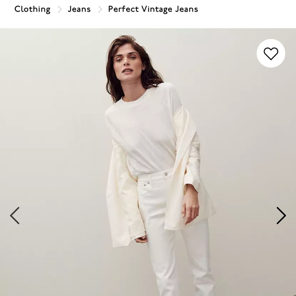 Madewell Perfect Vintage Crop Jean - White (sz 30)